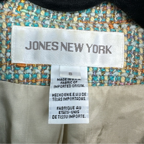 Jones New York Colorful Pastels Tweed Blazer Textured Business Professional 8 - Picture 7 of 7